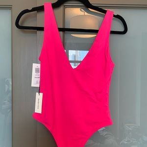 Aritzia Contour Bodysuit - Neon Fuchsia
